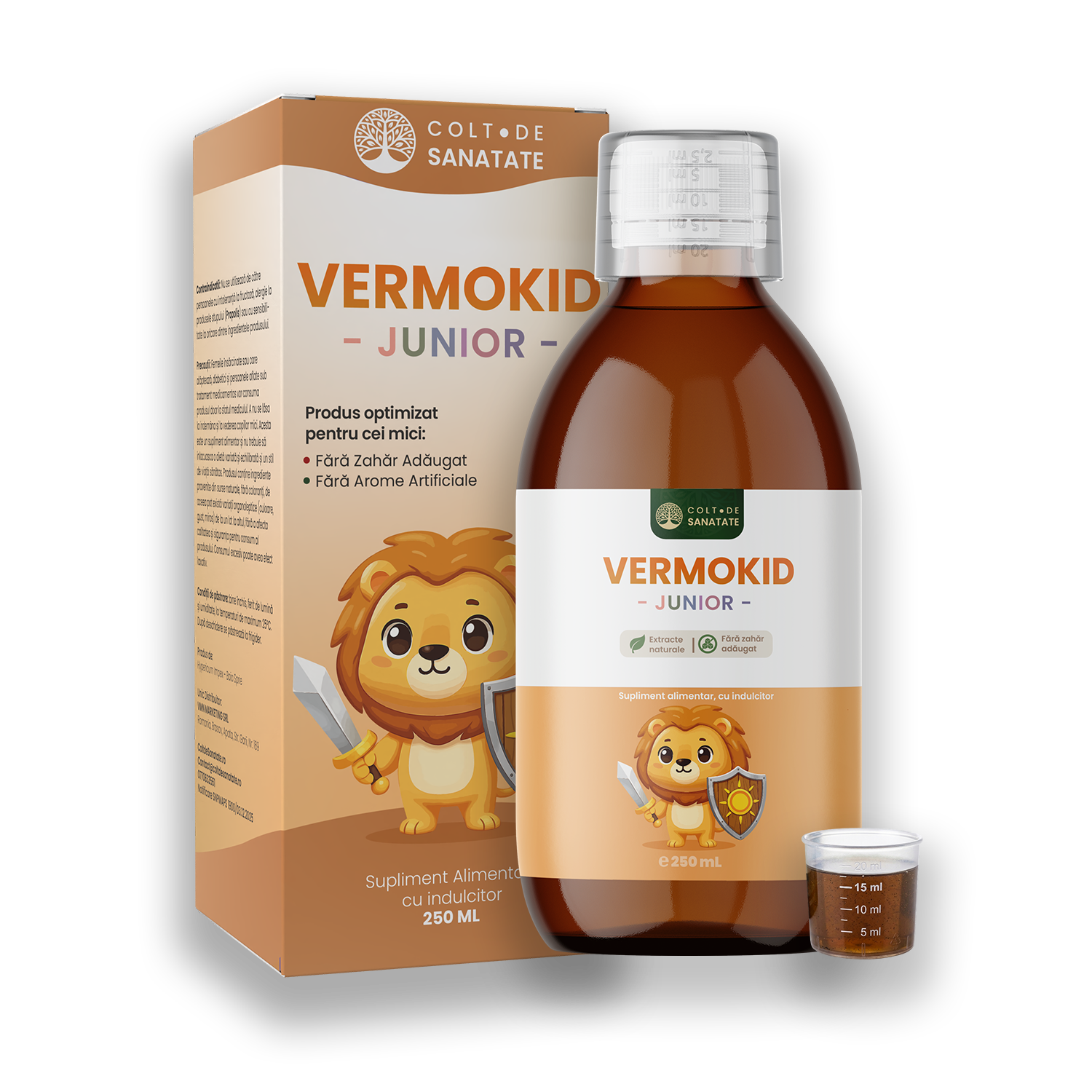 VermoKid Junior: Sirop Natural din Plante pentru Paraziți Intestinali la Copii, 250 ml