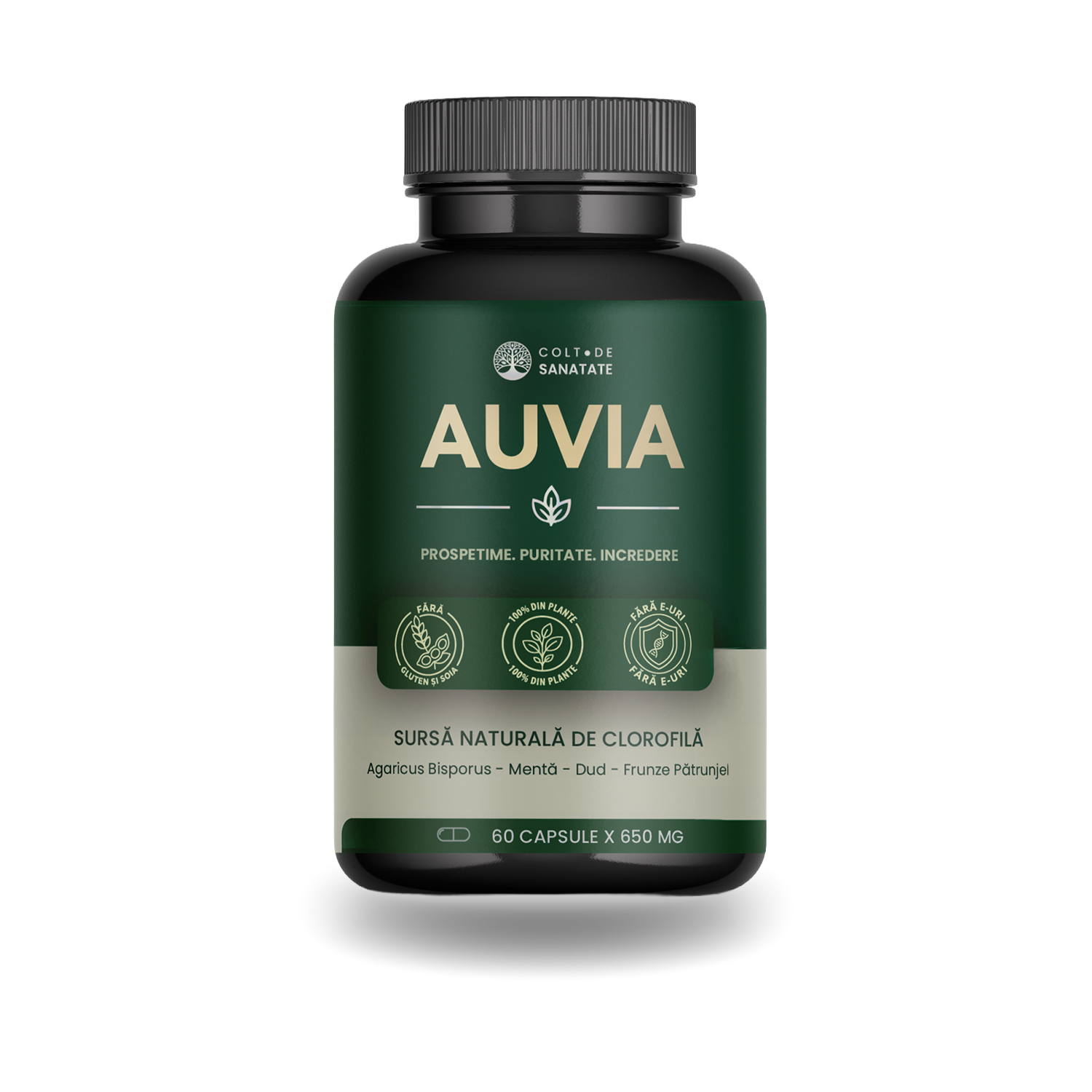 AUVIA: Neutralizeaza Transpirația Urăt Mirositoare, Detoxifiere Intestinală și Sănătate Pielii - 60 Capsule